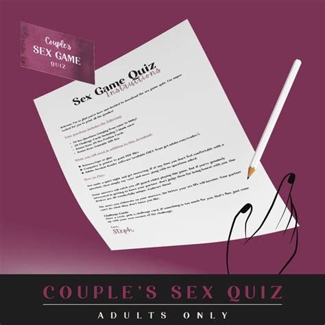 Printable Sex Game Quiz Get To Know Your Partner Sexually And Understand Your Partners Wants