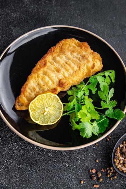 Bacalhau Frito Frutos Do Mar Refeição Comida Lanche Na Mesa Cópia