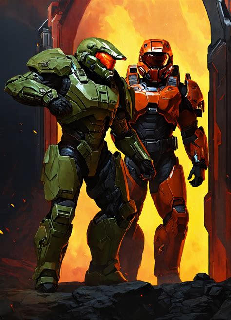 Lexica Doom Slayer And Master Chief Doom Side By Side Fighting