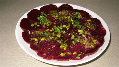 Carpaccio de betterave crapaudine aux pistaches Ma Cuisine Santé