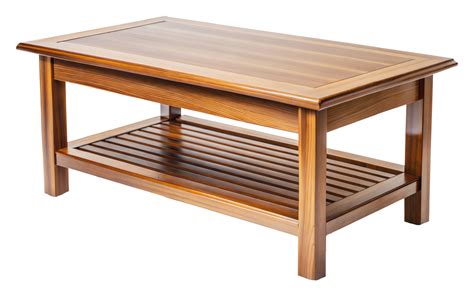 Wooden Coffee Table With Lower Shelf 47600698 Png