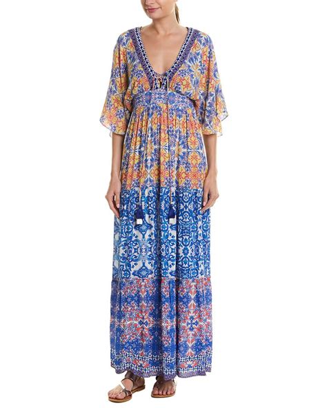 Hemant Nandita Synthetic Hemant Nandita Vintage Tile Maxi Dress In