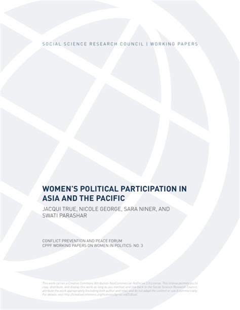 Womens Political Participation In Asia And The Pacific