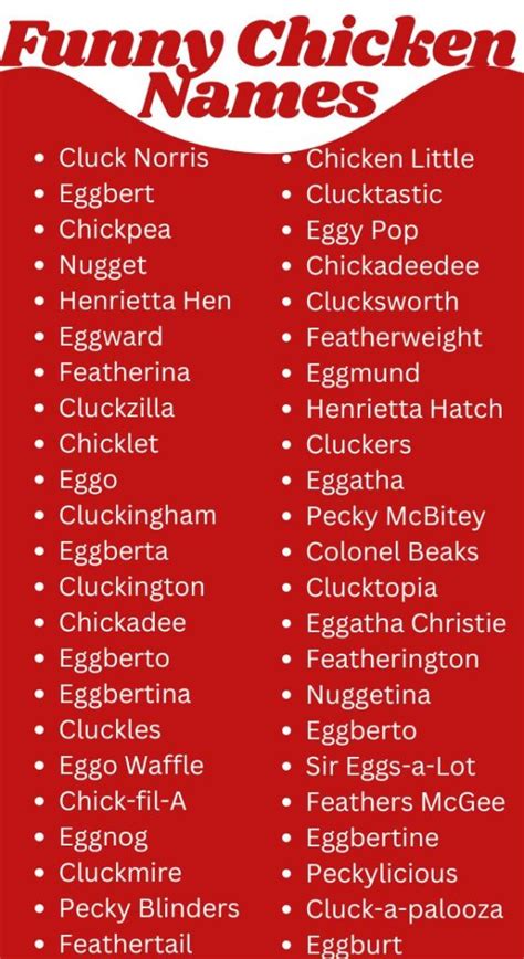 530 Funny Chicken Names Creative Unique Hilarious Cool