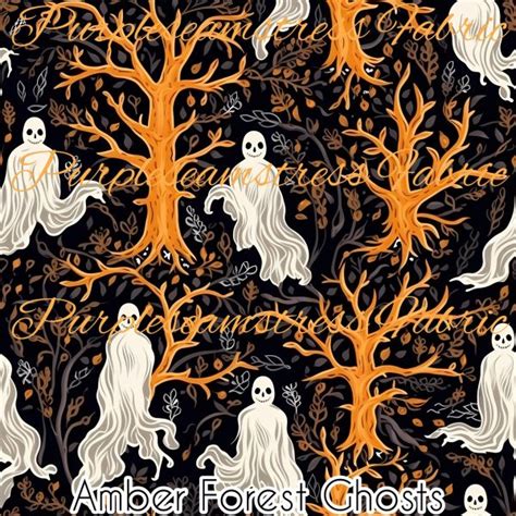 Amber Forest Ghosts Purpleseamstress Fabric