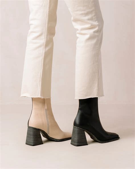 Alohas South Bicolor Boot In Beige Black Ethically Made Shoes At