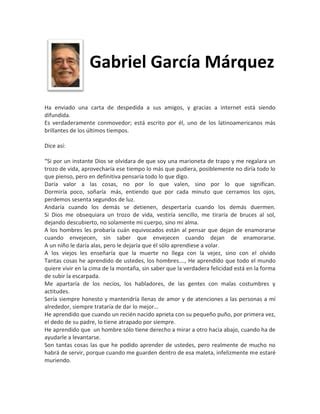 Carta De Garc A M Rquez Pdf