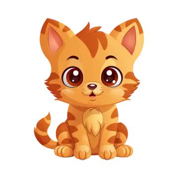 Kitten Orange Cartoon Illustration Orange Clipart Cartoon Clipart