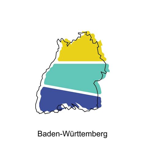 mapa de Baden Wurtemberg diseño ilustración, vector símbolo, firmar ...