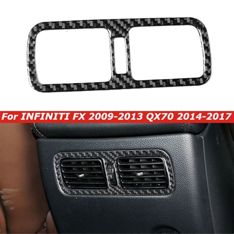 Carbon Fiber Rear Air Vent Outlet Frame Cover Trim For Infiniti Fx