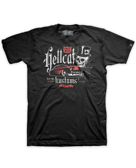 Hot Rod Hellcat Mens Kustoms Speed Rockabilly Hot Rod T Shir