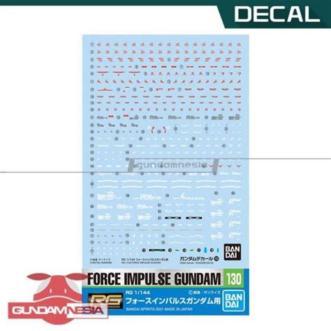 Jual Rg Force Impulse Gundam Bandai Water Decal Gd Di Seller