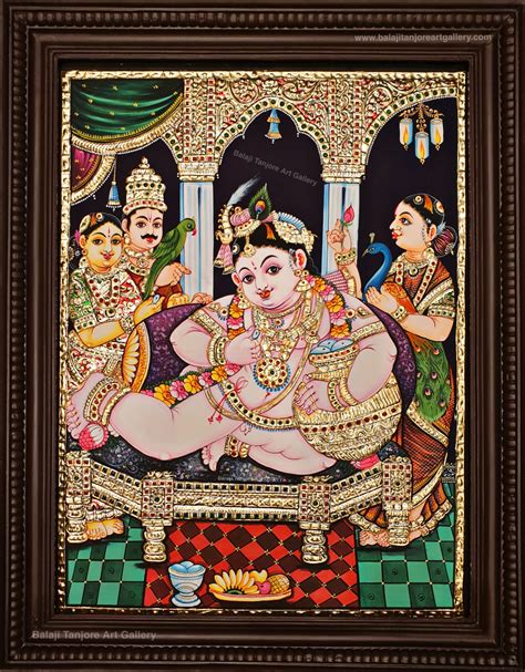 Buy Butterkrishna Grand Semi Embossing Tanjore Paintings