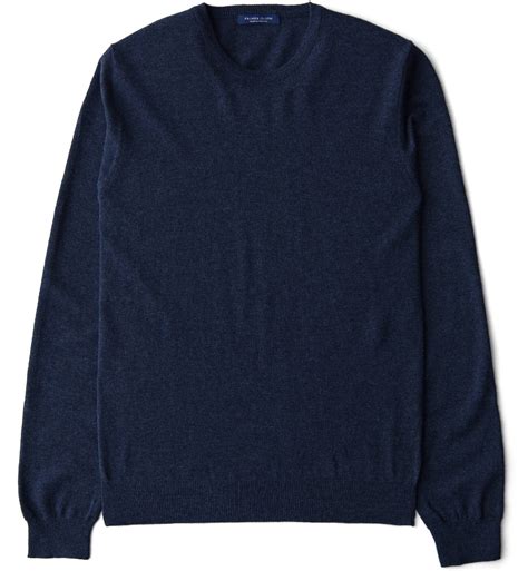 Slate Blue Merino Crewneck Sweater By Proper Cloth