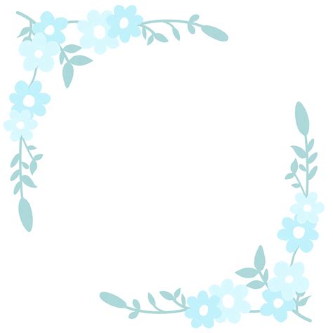 Blue Flower Corner Border Png