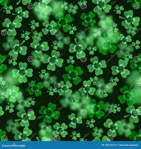 Seamless Clover Leaves Background For Saint Patrick Day Green Clover