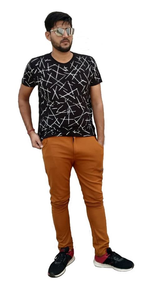 Round Half Sleeve Men Printed Cotton T Shirt Size M Xxl At Rs 400 In