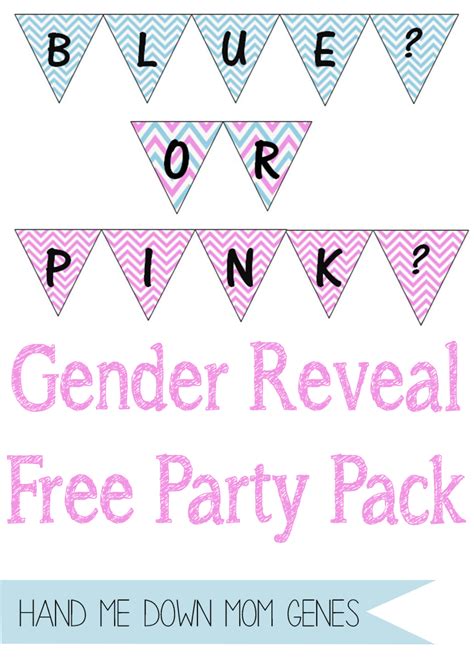 Hand Me Down Mom Genes Gender Reveal Party Printables