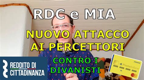 Rdc E Mia Nuovo Attacco Ai Percettori Proprio In Questo Periodo