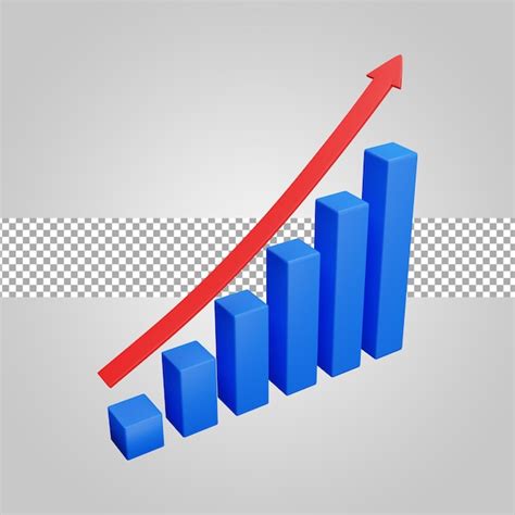 Premium PSD Profit Growth 3d Chart Isolated On Transparent Background