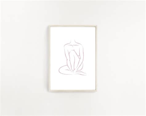 Female Form Line Art Minimal Female Nude Nude Art Poster Female Body