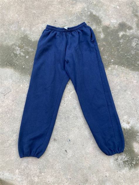 Gildan Plain Sweatpants Navy Blue Mens Fashion Bottoms Joggers On