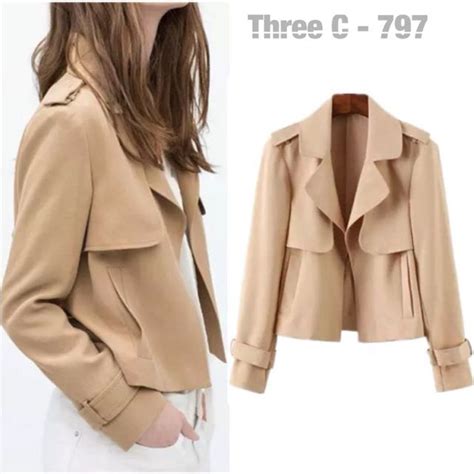 Short Trench Coat NudE Olshop Fashion Olshop Wanita Di Carousell