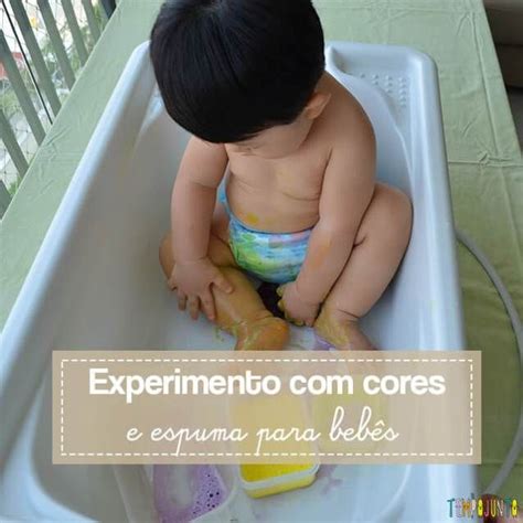 Brincadeira sensorial espuma colorida para bebês Tempojunto