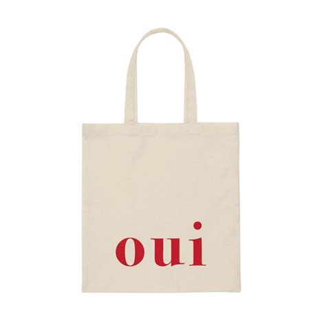 Canvas Tote Bag Oui French Quote Art Print Oui French Tote Etsy