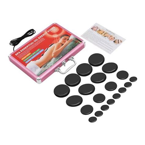 CNCEST PCS Portable Massage Stones Basalt Hot Stones Heater Kit Body