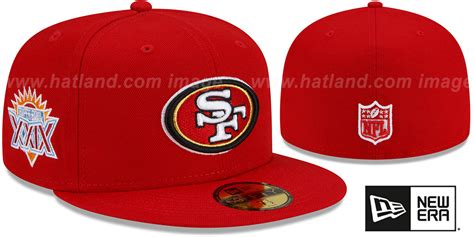 San Francisco 49ers SUPER BOWL XXIX SIDE-PATCH Red Fitted Hat