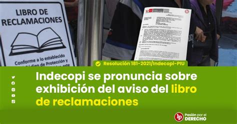 Indecopi se pronuncia sobre exhibición del aviso del libro de