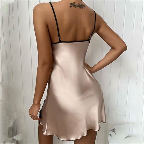 Sexy Lingerie Womens Satin Lace Silk Babydoll Nightdress Sleepwear Nightgown EBay