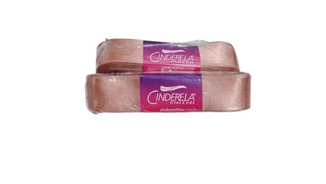 Fita Presente Cetim Cinderela Rose Gold Mm N Rolo Metros