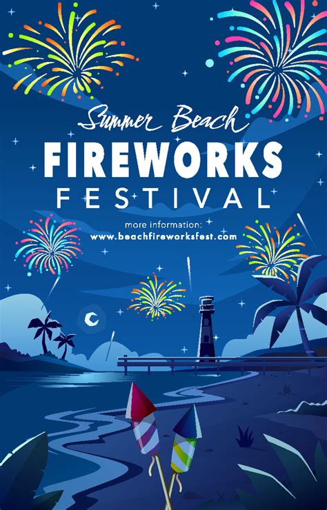 Fireworks Festival Poster 8041545 Vector Art at Vecteezy