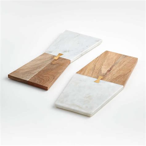 Salvia Nesting Marble And Wood Cheese Boards Crate And Barrel In 2022 Wood Cheese Board Crate