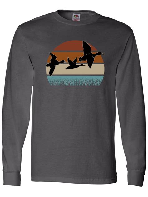 Inktastic Duck Hunting Retro Sunset Hunter Long Sleeve T Shirt