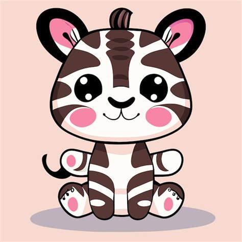 Premium Vector Cute Zebra Hand Drawn Cartoon Sticker Icon Concept