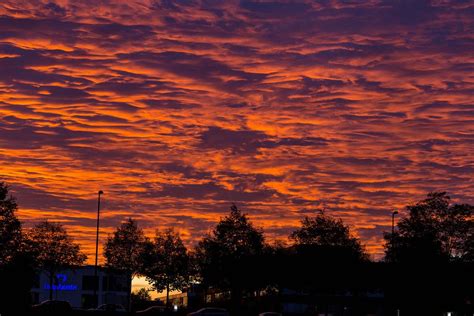 Magischer Himmel Orange Blau Lila Und Pink Begleiten Den