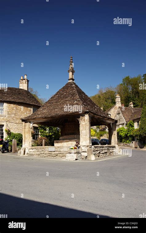 The 14th Century Market Cross Castle Combe Wiltshire England Uk