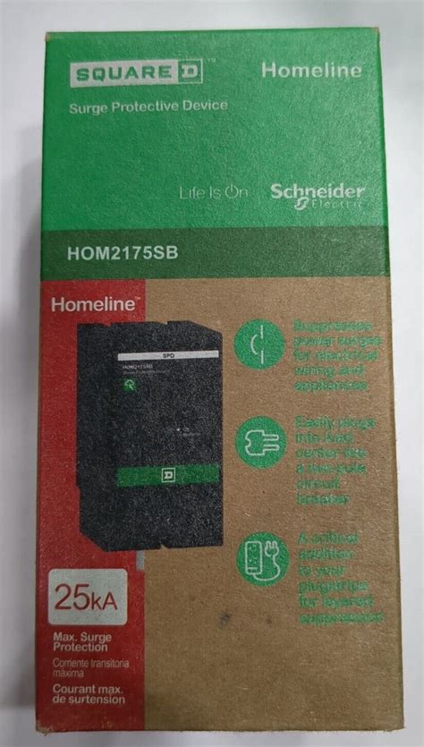 Square D HOM2175SB Homeline Surgebreaker 2 Pole 120 240 V 22 5kA Surge