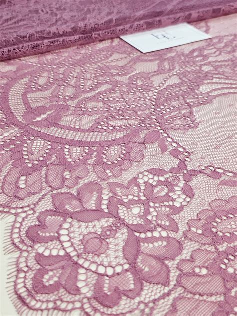 Purple Chantilly Lace Fabric By The Yard Eyelash France Bridal Lace