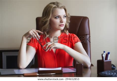 Beautiful Sexy Blonde Business Woman Curly Stock Photo Shutterstock