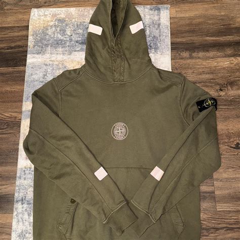 Rare Supreme X Stone Island Hoodie Olive Fw17 Size Depop