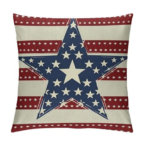 Shiartex 4th Of July Pillow Covers Memorial Day Independence Day Red