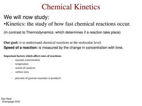 Ppt Chemical Kinetics Lecture Notes Edited By John Reif From Ppt