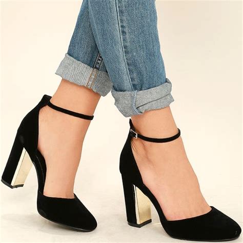 Black Ankle Strap Closed Toe Heels Macy S At Janis Toone Blog