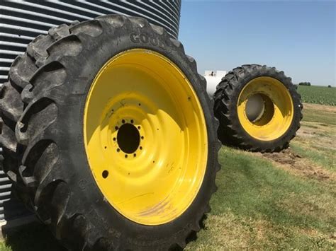 Set Of (2) John Deere Rear Tractor Tires & Rims & (2) Duals W/Rims BigIron Auctions