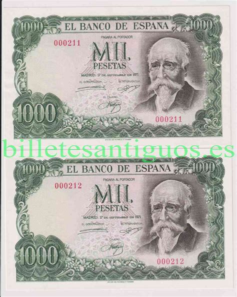 Spain P Pesetas Pareja Anverso Billetes Antiguos