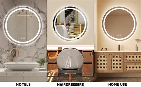 Goqelk Round Bathroom Mirror With Led Light 600mm Led Bathroom Mirror